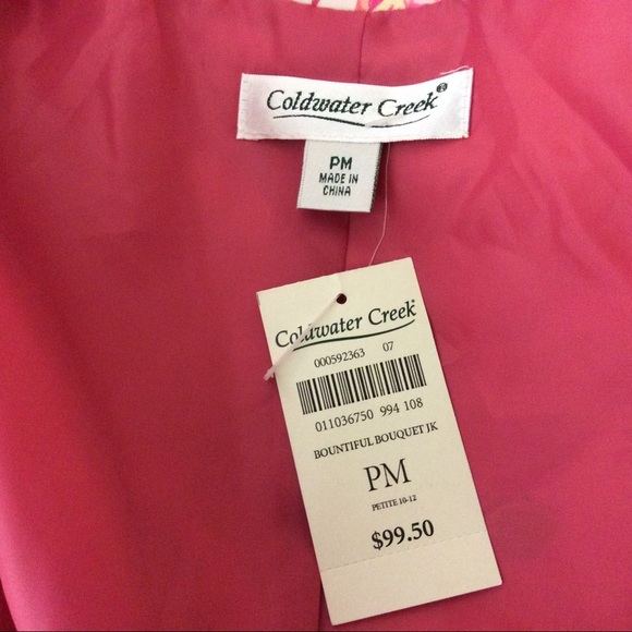 New Coldwater Creek Floral Silk Linen Blend Jacket - Picture 5 of 6